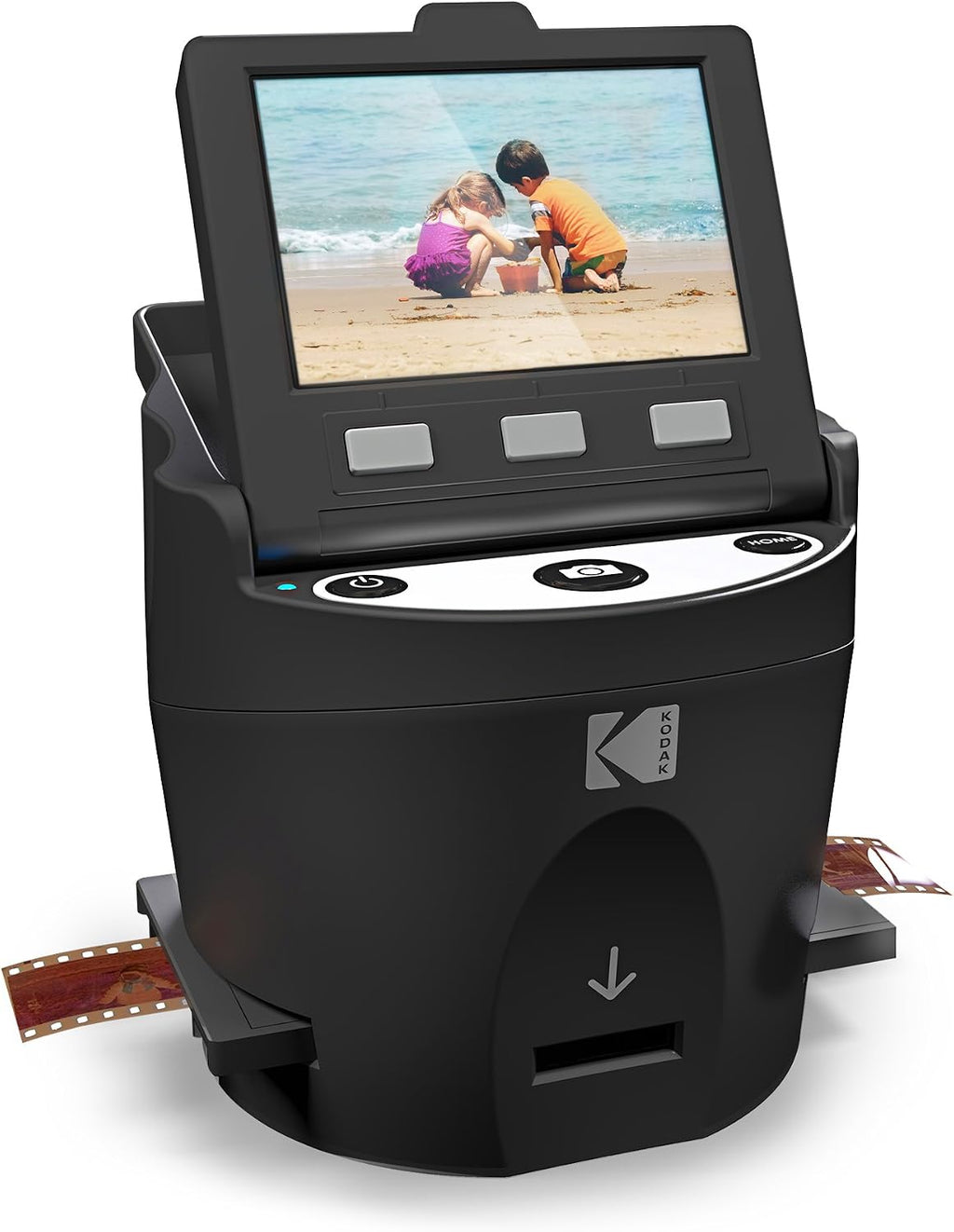 Kodak SCANZA Digital Film & Slide Scanner – Converts 35mm, 126, 110, Super 8 & 8mm Film to JPEG with 3.5' LCD, Easy-Load Inserts & Adapters