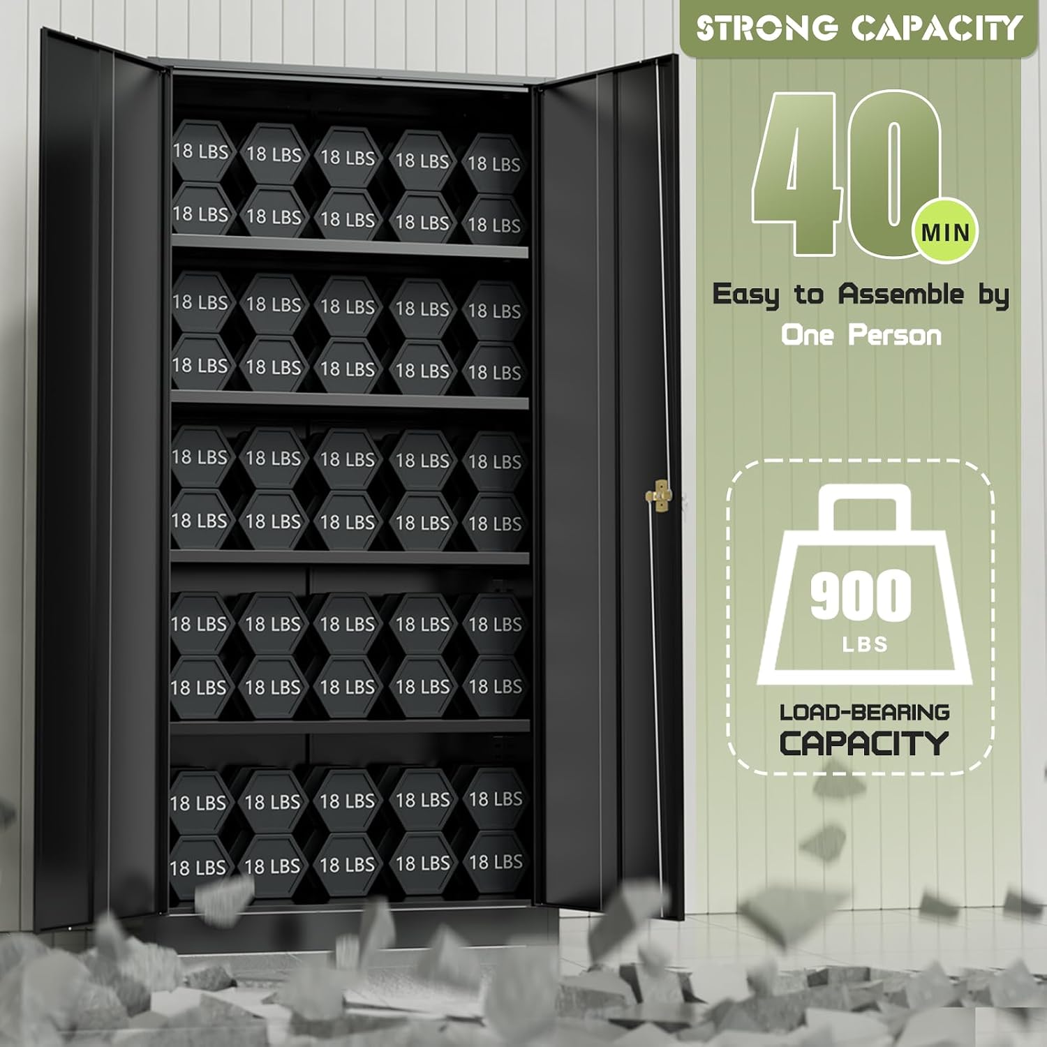 Incbruce 72' H x16 D Patio Metal Storage Cabinet, Outdoor Storage Cabinet with Doors and Adjustable Shelves, Tool Shed for Home, Patio, Office (Black)