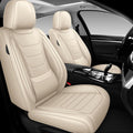 DHAEY Car Seat Covers for Volkswagen Atlas 2018-2025, Family Seat Covers, Nappa Leather, Wear-Resistant, Anti-Slip, Waterproof, 5PCS Full Set, Beige