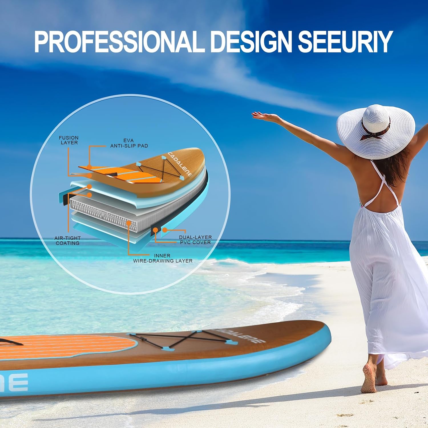 Inflatable Stand Up Paddle Board with SUP Accessories, Anti-Slip EVA Deck, Family-Friendly SUP Boards for Adults & Youth of All Skill Levels, Versatile Yoga Paddle Board