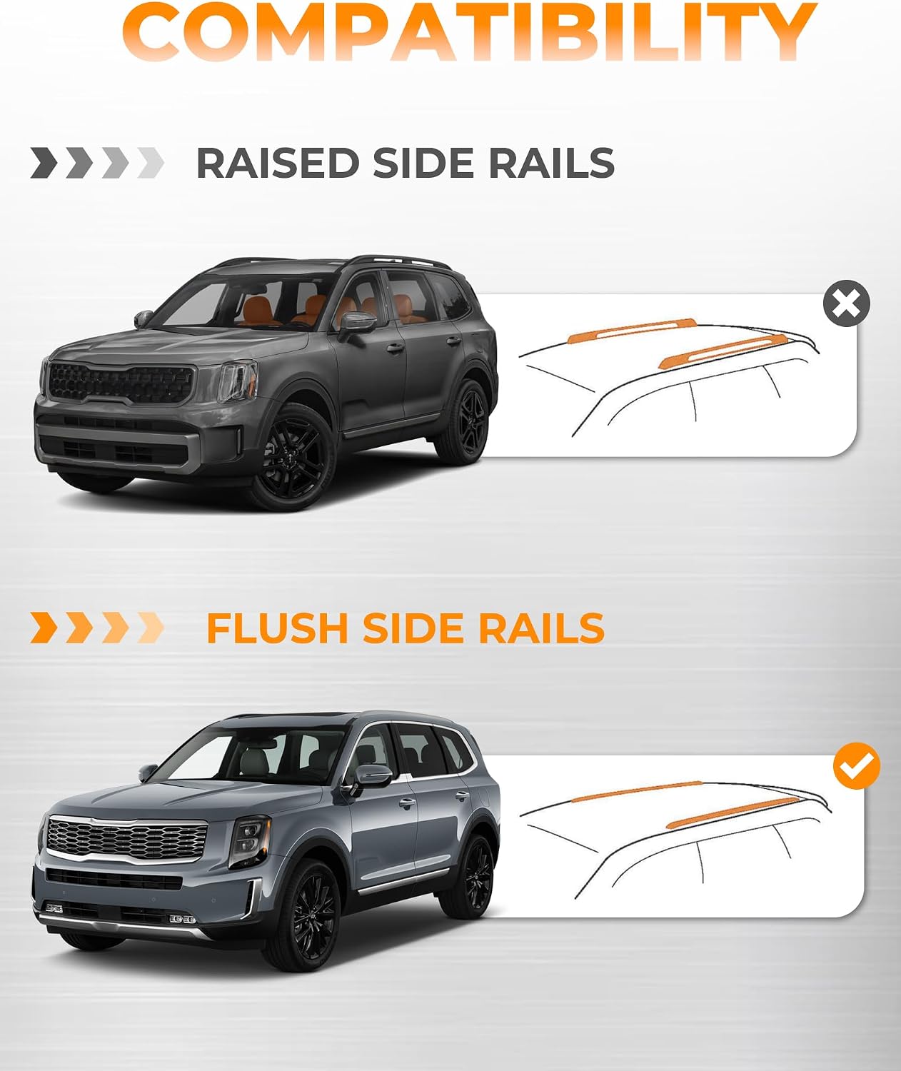 330 LBS Load Cross Bars Fit for 2019-2026 Kia Telluride EX S SX SX-Prestige, Upgraded Version Heavy Duty Roof Rack Crossbar (Except X-Line & X-Pro)