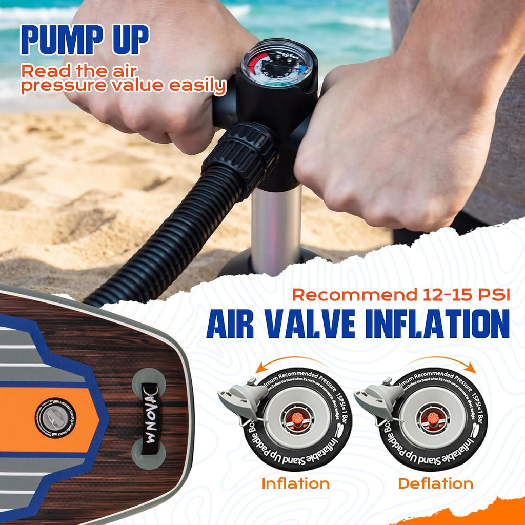 11' Inflatable Stand Up Paddle Board, 34' Extra Wide Stable iSUP for Adults & Youth, with Camera Mount & Premium Accessories, Non-Slip Deck for All Skill Levels
