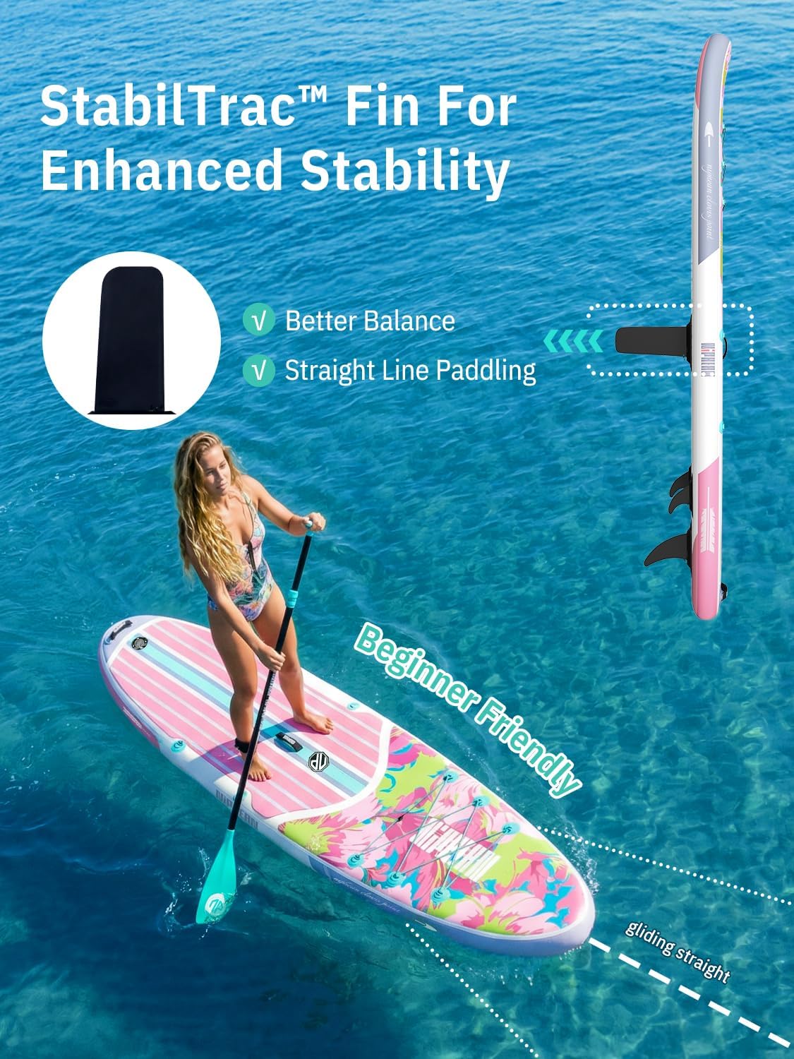 Niphean Inflatable Stand Up Paddle Board with SUP Accessories, Anti-Slip EVA Deck, 10'6'' Inflatable Paddle Boards for Adults & Youth of All Skill Levels