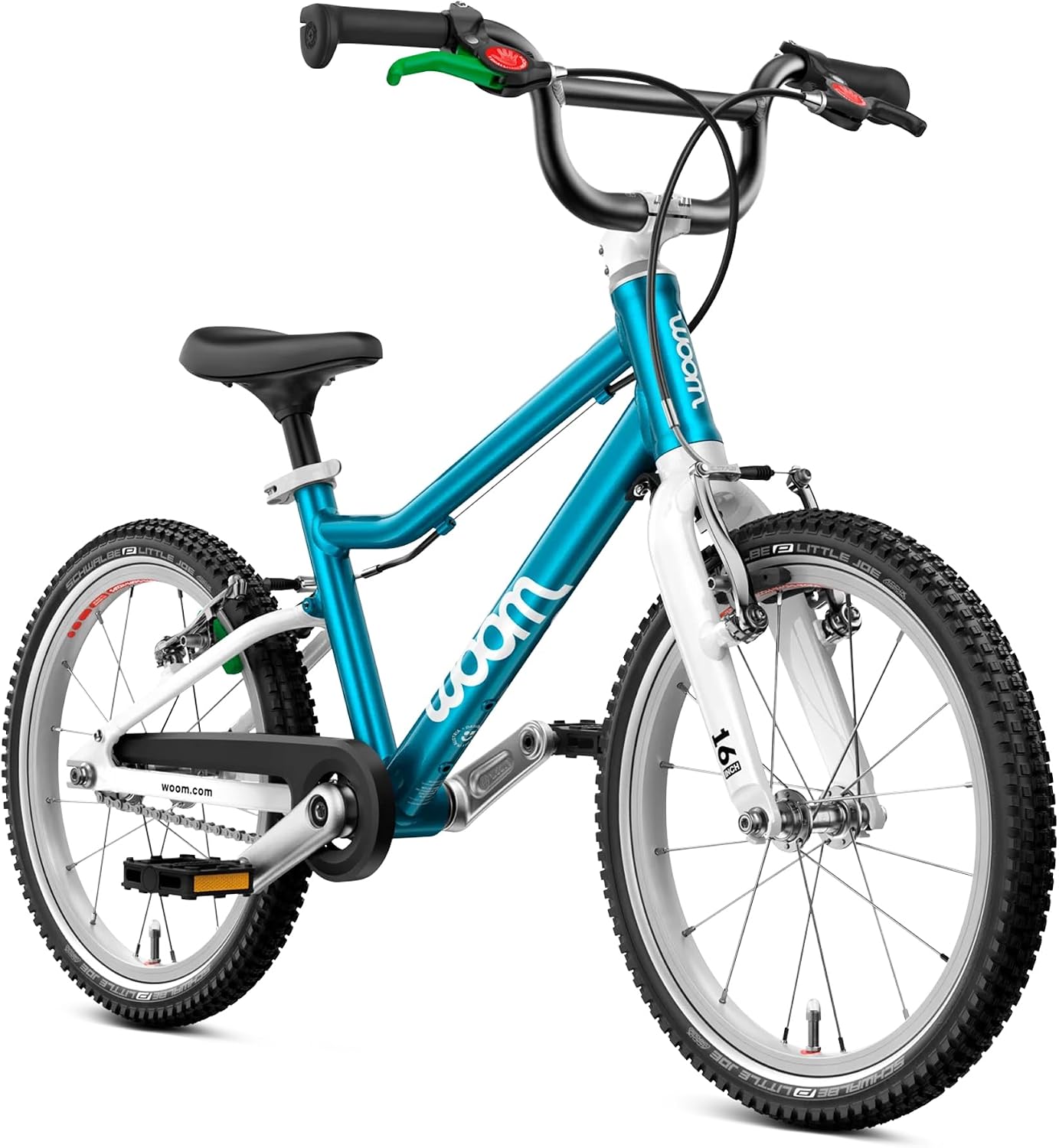 woom GO 3 / GO 3 AUTOMAGIC Kids' Bike, 16-Inch Lightweight Bicycle for Ages 4–6, Handbrakes, Steering Limiter, Chainguard, Boys & Girls