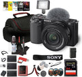 Sony ZV-E10 Mirrorless Camera Kit with 16-50mm II Power Zoom Lens (Black) | APS-C Sensor | Compact Creator Tool + 64GB Card + Filter Kit + Photo Software + Bag + 2 x NPF-W50 Battery + More