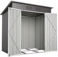 6' x 4' Outdoor Storage Shed, Waterproof Metal Garden Sheds with Lockable Double Door for Backyard Patio Lawn-Dark Gray