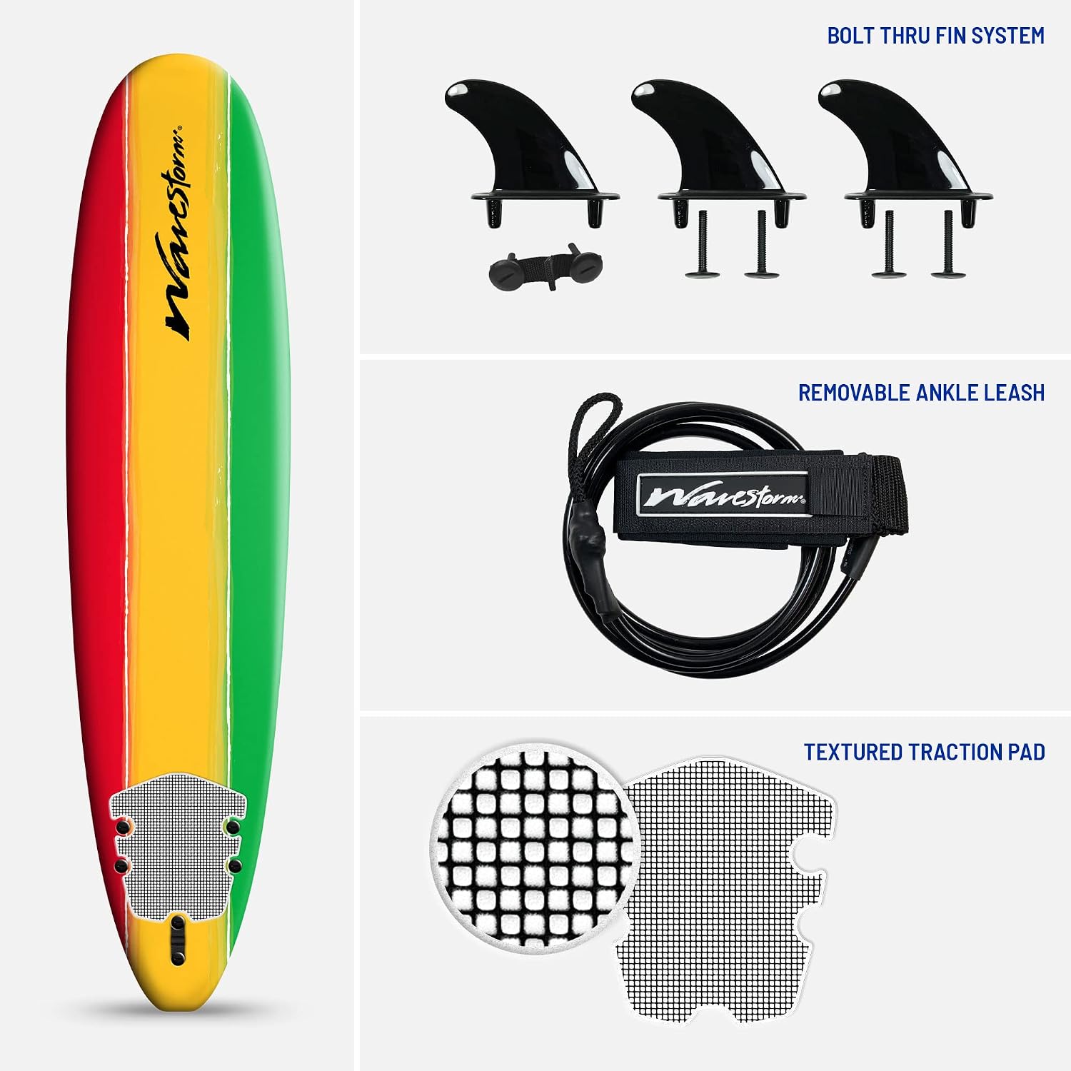 Wavestorm - Classic Soft Top Foam 8ft Surfboard