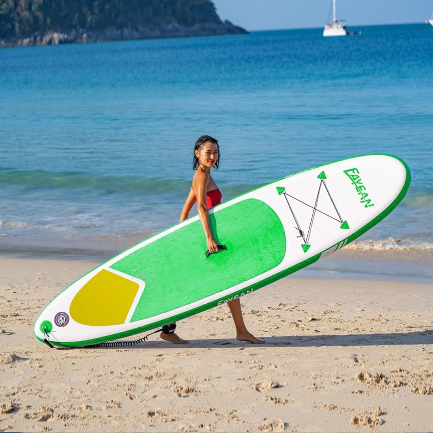 Inflatable Paddle Board,Extra Wide 10.6'/11' Stand Up Paddle Board with Sup Accessories,400lbs Capacity for Family with Safety Leash, All Skill Levels Sup for Yoga,Fishing,Surfing