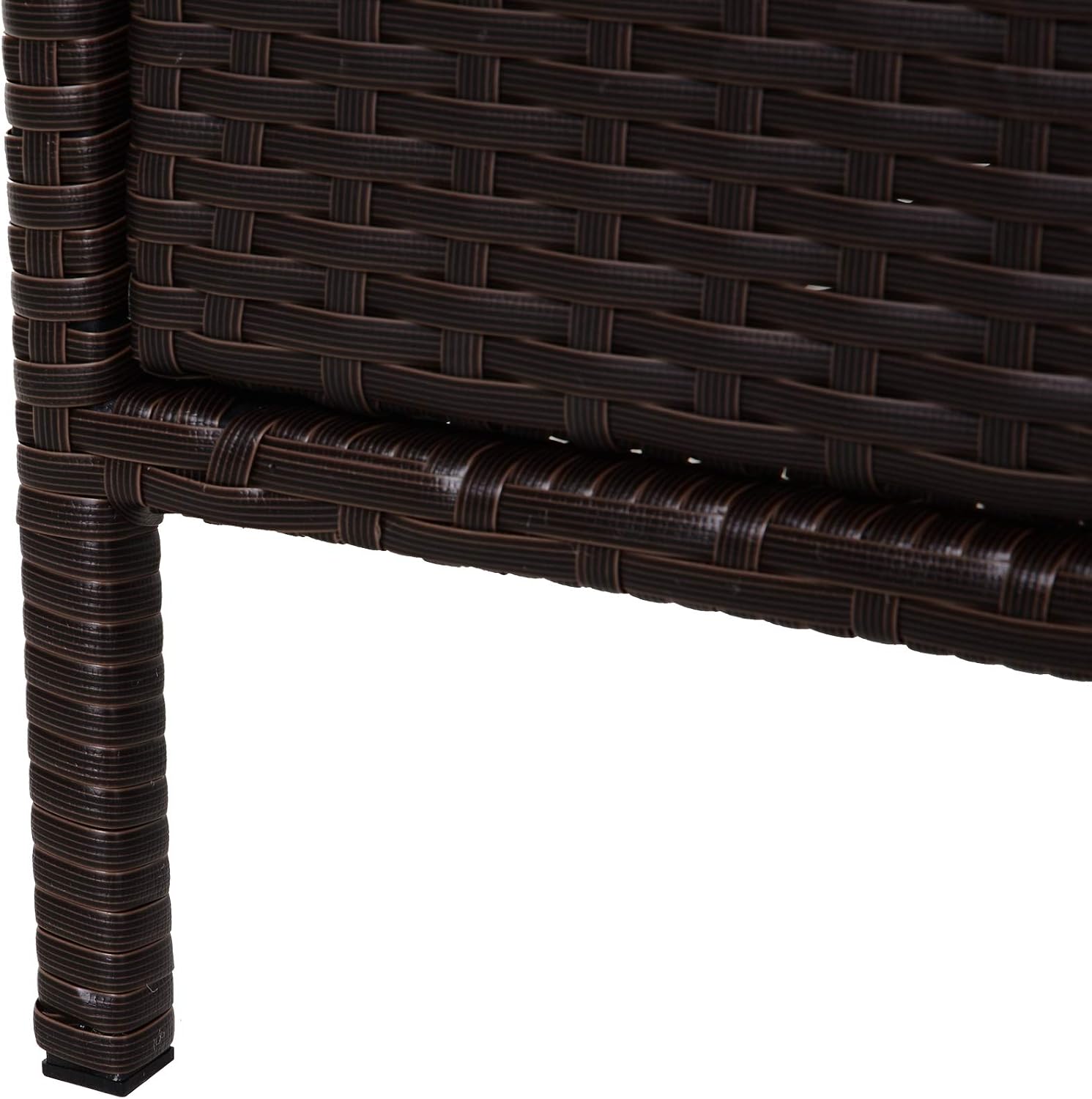 Outsunny Outdoor Towel Cabinet, PE Rattan Storage Organizer, Freestanding Towel Rack for Pool with 3 Drawers and Weather Safe Material, Brown