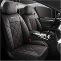 Car Seat Covers Full Set for Vw Tiguan 2016-2025 SEL R-Line Elegance, All Weather Leather Waterproof Interior Protector Accessories, Use Easy Installation Cleaning(Black red)