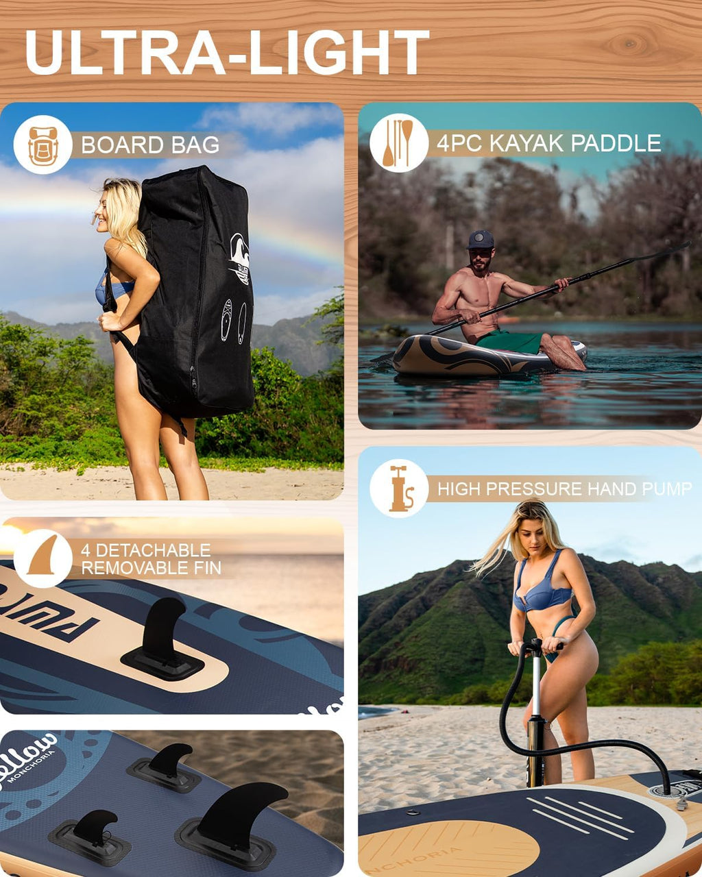 DAMA 11'*34'*6' Stand Up Paddle Board, Inflatable Paddle Board,Inflatable Paddle Boards for Adults w/a Wide, Smooth and Non Slip Deck, Versatile Styles, Suitable for Adults
