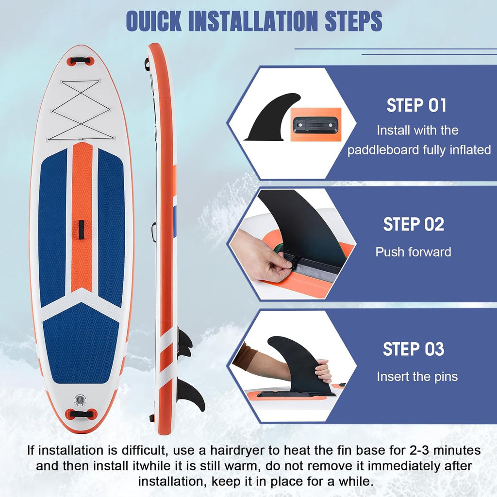 NEWBULIG 33' Inflatable Paddle Board SUP, Stand Up Paddle Board Blow Up with 3 Carry Handles, Non-Slip Deck Pad, Complete Kit with Pump, Leash & Backpack for Beginners/Adults