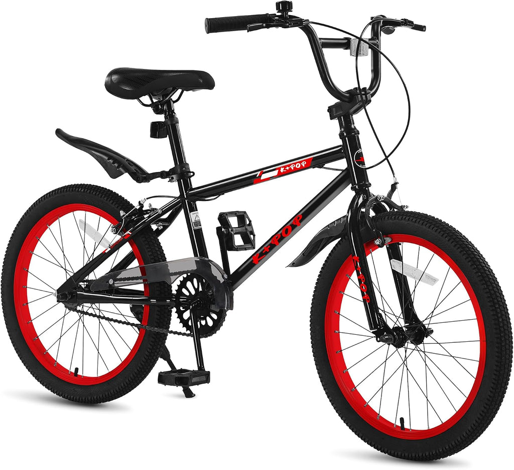 20 Inch Kids' Bike for Boys Aged 7-12, BMX-Style Boys Bike for Kids, Lightweight Children's Bicycles, Kids' Bicycles with Front and Rear Brakes, Adjustable Seat, Kickstand