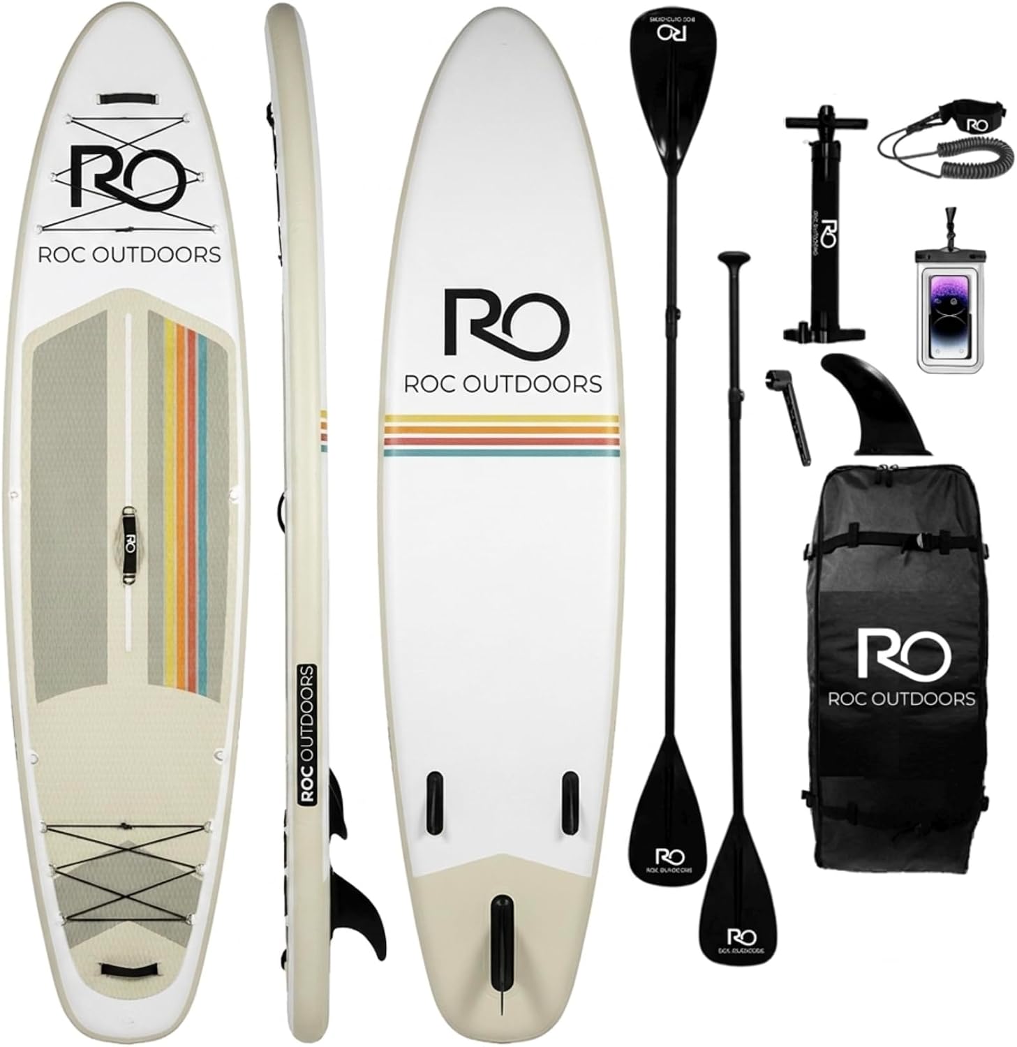 Roc Inflatable Stand Up Paddle Board 10' 6' with Premium SUP Paddle Board Accessories, Wide Stable Design, Non-Slip Comfort Deck for Youth & Adults