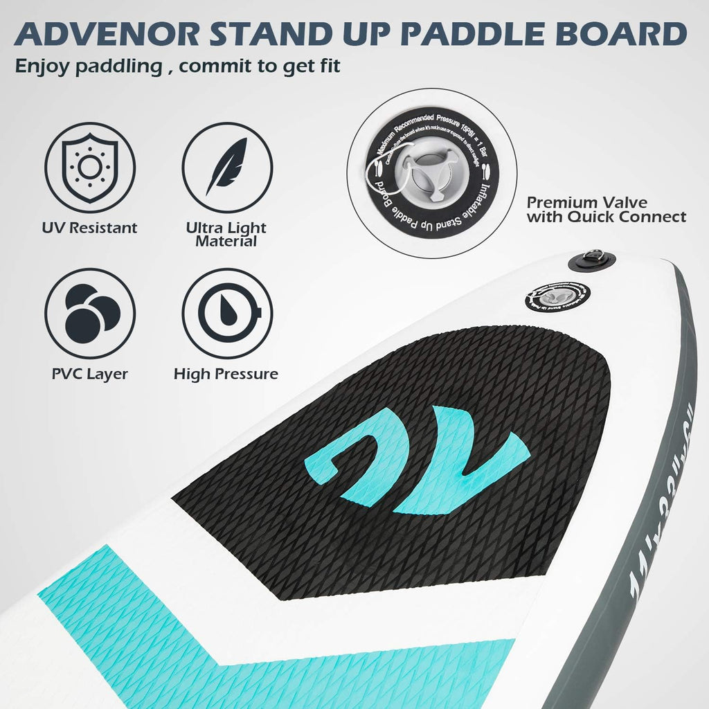 Paddle Board 11'x33 x6 Extra Wide Inflatable Stand Up Paddle Board with Hand Pump,Leash, Adjustable Paddle For Basic Version, Extra Kayak Paddle Kayak Seat 2 Fishing Mounts For Fishing Version