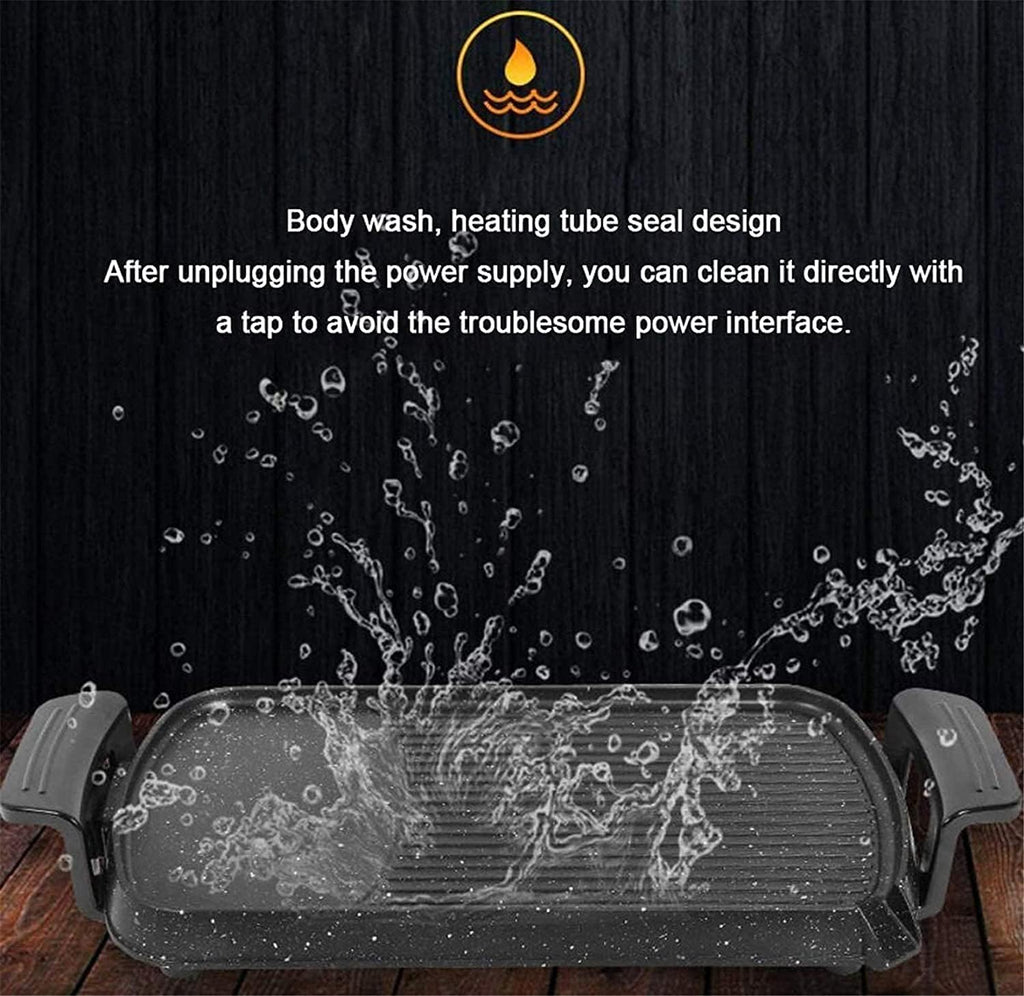 Indoor Korean Barbecue Grill Household Electric Grill, Electric Baking Pan Hot Pot BBQ Home Maifan Stone Electric Frying Pan Double Control Separated Electric Oven,Portable Nonstick Griddle