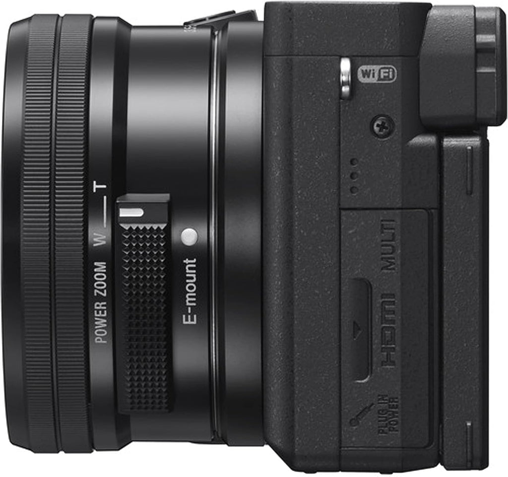 Sony Alpha a6400 Mirrorless Digital Camera with 16-50mm Lens + 32GB Card, Tripod, Case, and More (18pc Bundle)
