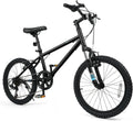 Goplus Mountain Bike, 20/24 Inch Kids Bicycle w/ 6-Speed Drivetrain, Suspension Fork, Dual Brakes, Adjustable Seat, Outdoor Cycling Children City Bike for Boys Girls