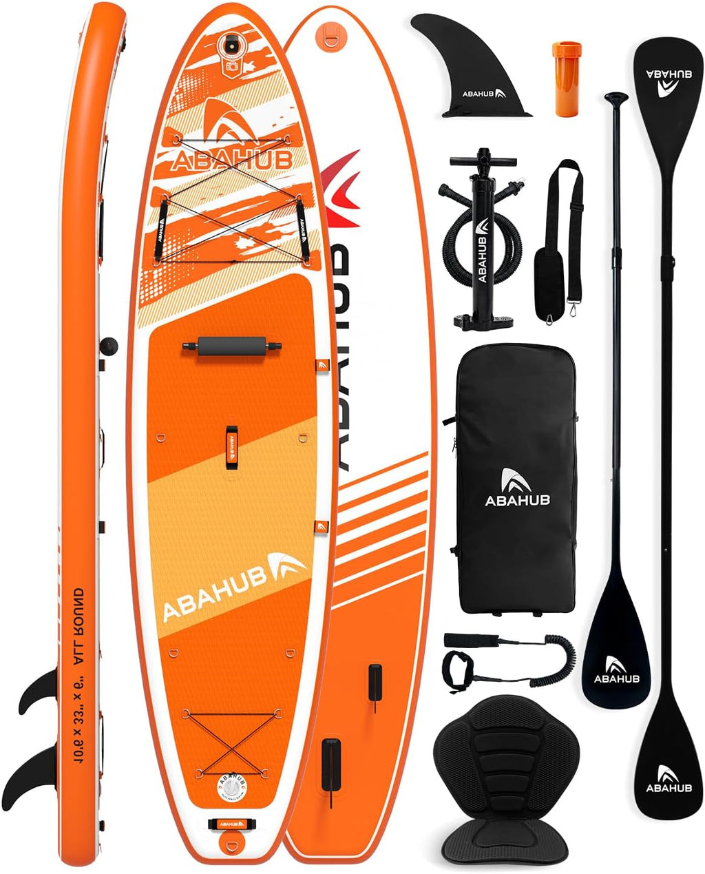 Abahub Inflatable SUP, Wide 10'6' x 31'/34' iSUP, Standup Paddleboard with Adjustable SUP Kayak Paddle, for Yoga, Paddle Board, Kayaking, Surf, Canoe, Fishing
