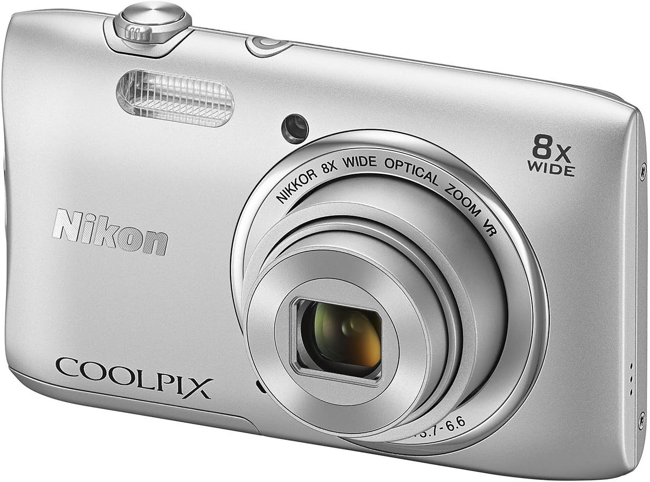 Nikon COOLPIX S3600 20.1 MP Digital Camera with 8x Zoom NIKKOR Lens and 720p HD Video (Silver) (Renewed)