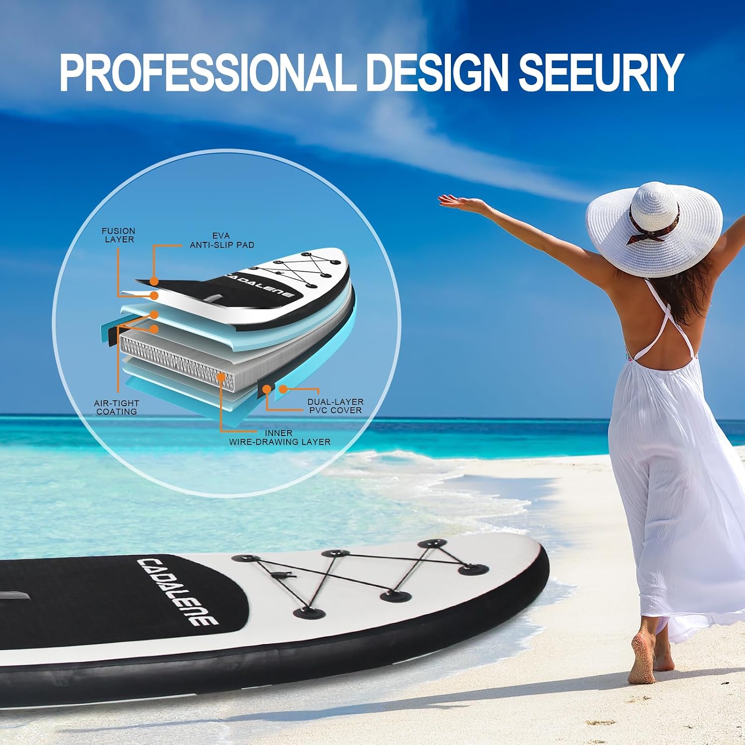 Inflatable Stand Up Paddle Board with SUP Accessories, Anti-Slip EVA Deck, Family-Friendly SUP Boards for Adults & Youth of All Skill Levels, Versatile Yoga Paddle Board