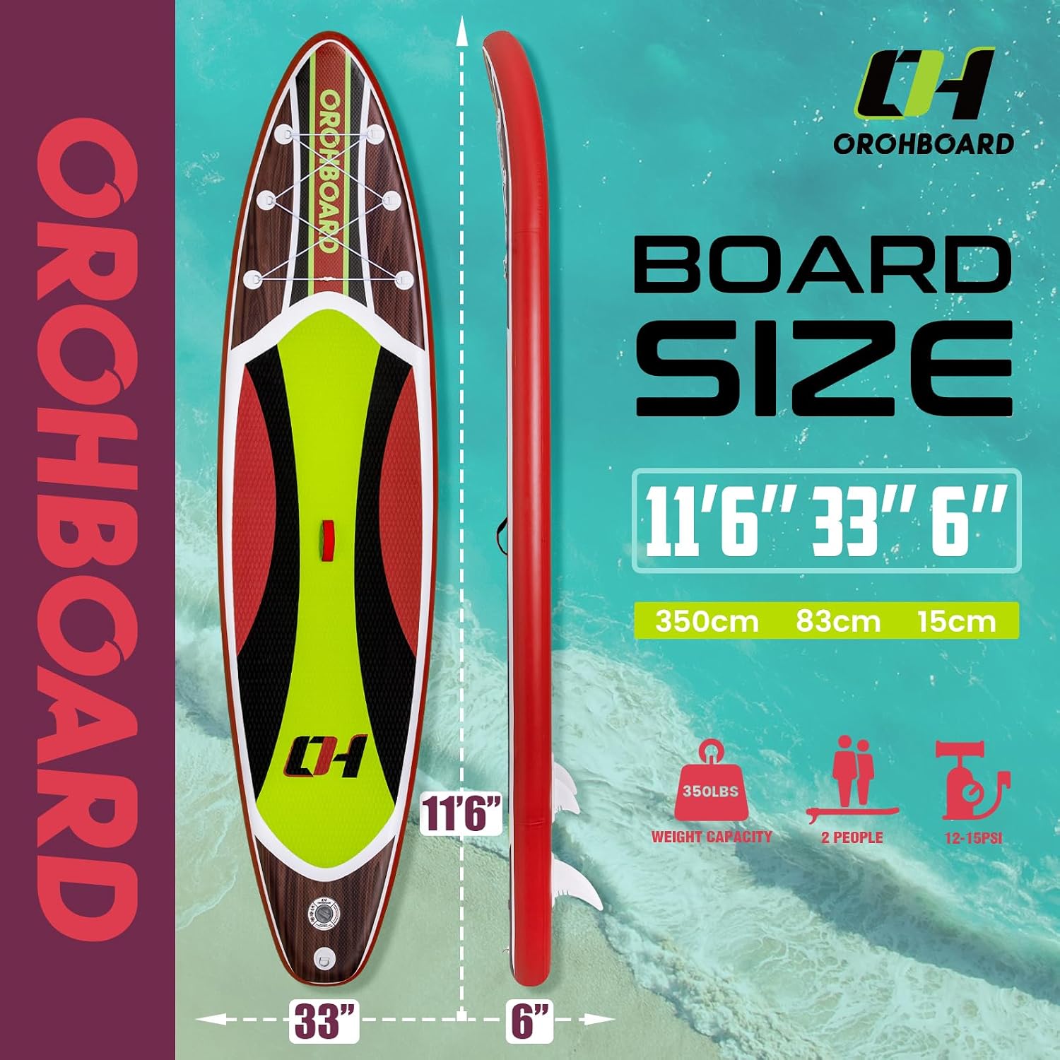 Inflatable Paddle Board 11'6/10'6 Paddle Board - All-Around SUP Board for Adults & Beginners, Stand Up Paddle Board with Complete Accessory Kit for Lake, River, Ocean