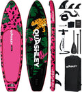 Quashley Inflatable Paddle Board Extra Wide Stand Up Paddleboards 11'×34' with All Premium Paddle Board Accessories,Inflatable SUP for Adults/Family,Beginner-Friendly,Removable Fin,Hand Pump