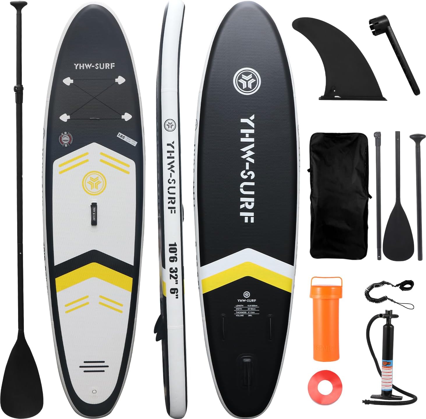10.6'32'6 Premium Inflatable Stand Up Paddle Boards with Durable SUP Paddle Board Accessories Wide Stable Design Includes Backpack Required Parts Non-Slip Comfort Deck for Youth & Adults
