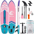 COOLCAA Dolphin Inflatable Paddle Board, Extra Wide & Stable SUP for Family and Beginners, Versatile for Water Activities, with Complete Accessories & Backpack