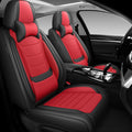 DHAEY Car Seat Covers for Kia NIRO 2017-2025, Family Seat Covers, Nappa Leather, Wear-Resistant, Anti-Slip, Waterproof, 2PCS Front with Pillows, Black Red