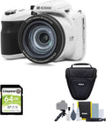 Kodak PIXPRO AZ425 Astro Zoom 20MP Digital Camera with 42x Optical Zoom (White) Bundle with 64GB SD Card and Accessory Kit (3 Items)