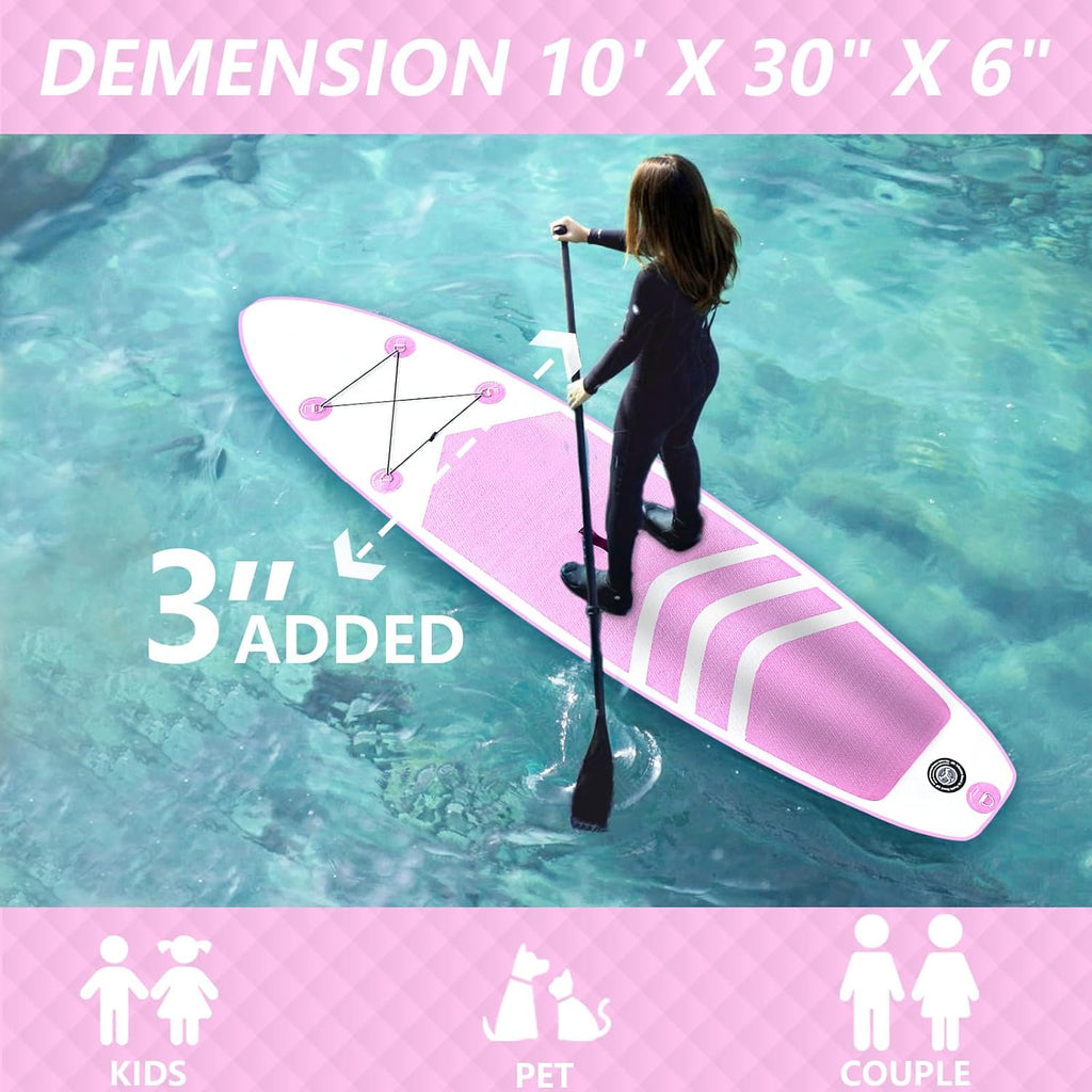 Inflatable Stand Up Paddle Board, 10' SUP with Premium Accessories, Yoga Board for Youth & Adult