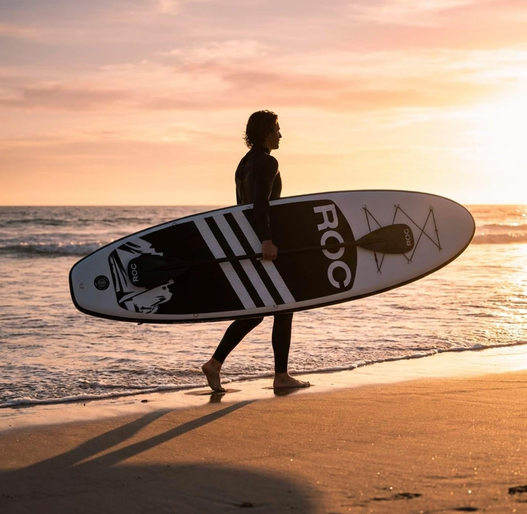 Roc Inflatable Stand Up Paddle Board with Premium SUP Paddle Board Accessories, Wide Stable Design, Non-Slip Comfort Deck for Youth & Adults