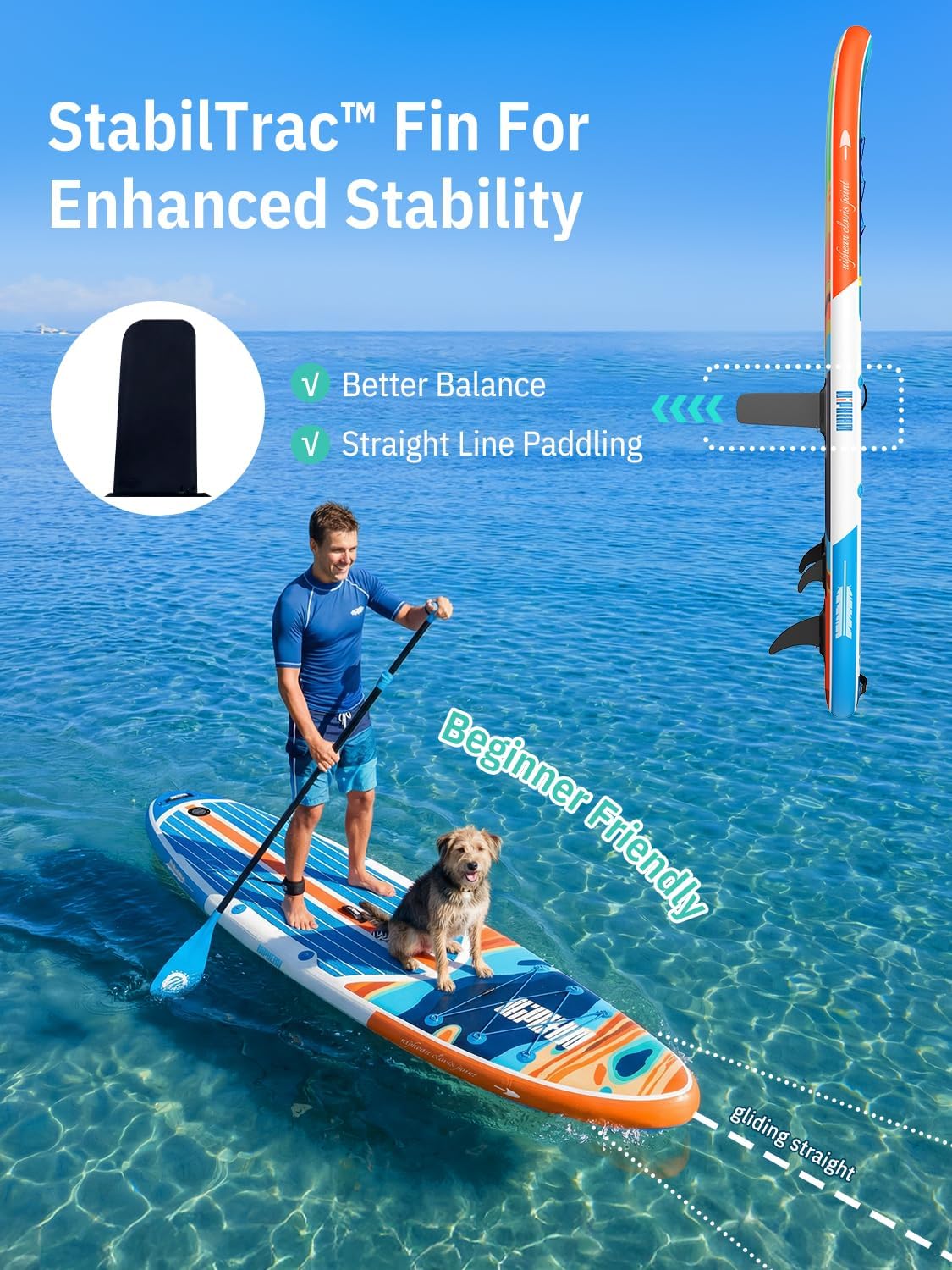 Niphean Inflatable Stand Up Paddle Board with SUP Accessories, Anti-Slip EVA Deck, 10'6'' Inflatable Paddle Boards for Adults & Youth of All Skill Levels