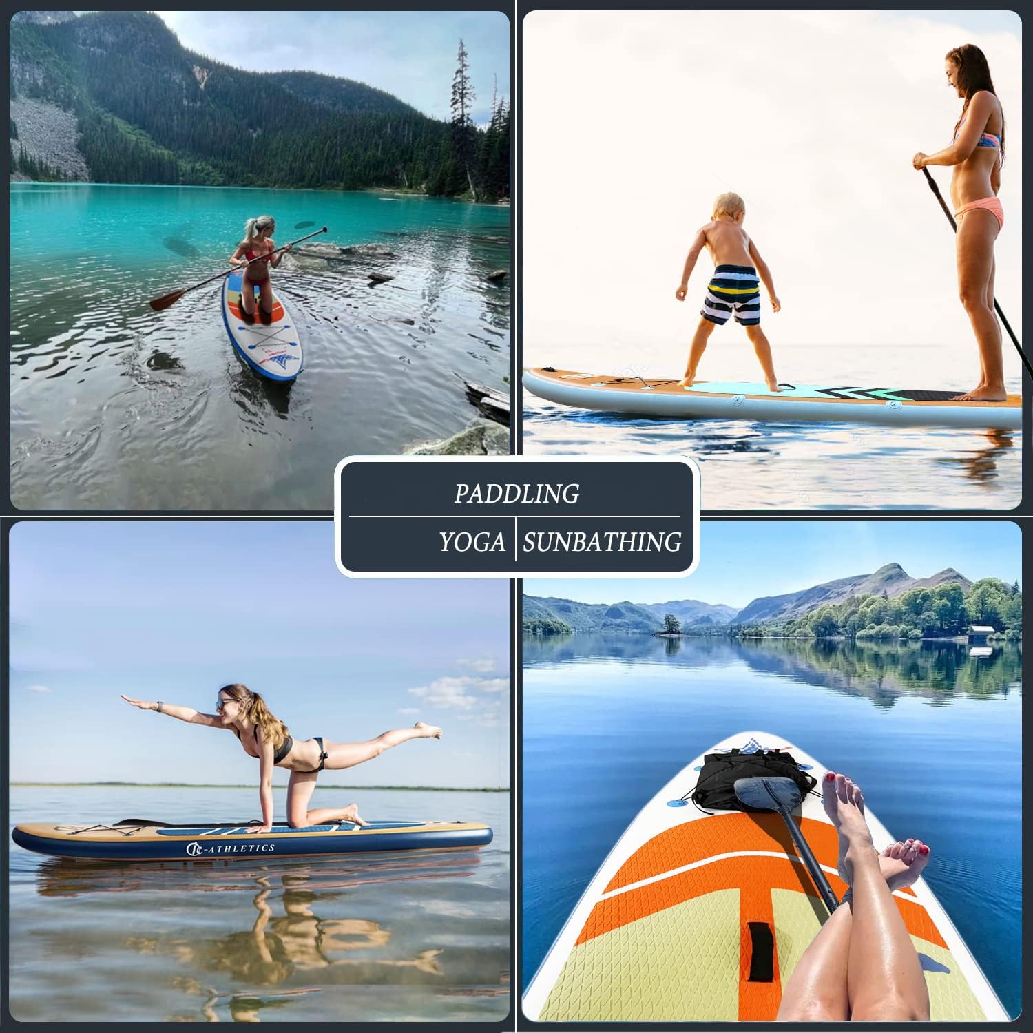 Inflatable Stand Up Paddle Board (6 Inches Thick), ISUP Package W/Premium SUP Accessories & Backpack, Non-Slip Deck,Fins, Adjustable Paddle, Leash, Hand Pump,Standing Boat for Youth & Adult