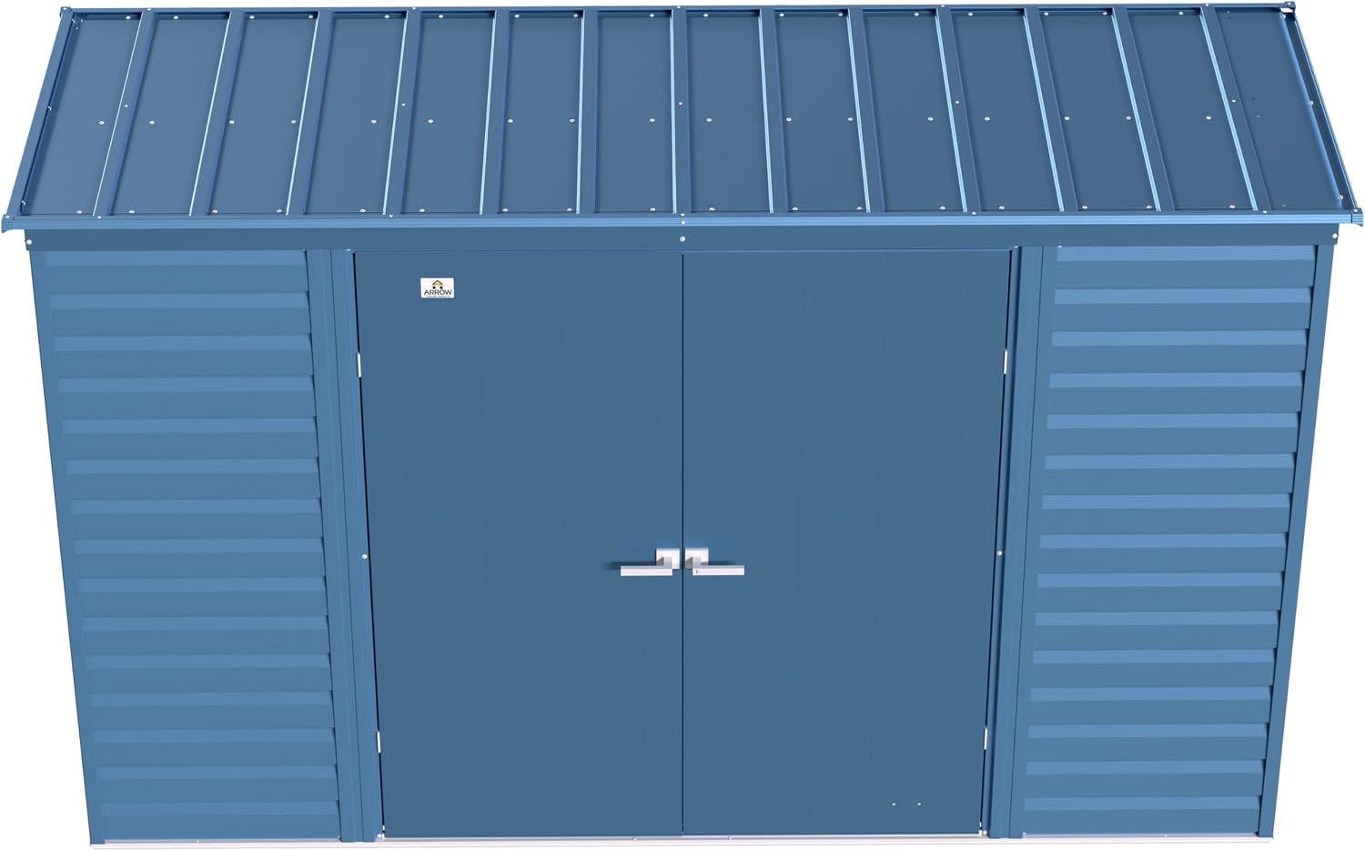 Arrow Select 10' x 4' Outdoor Lockable Steel Storage Shed Building, Blue Grey