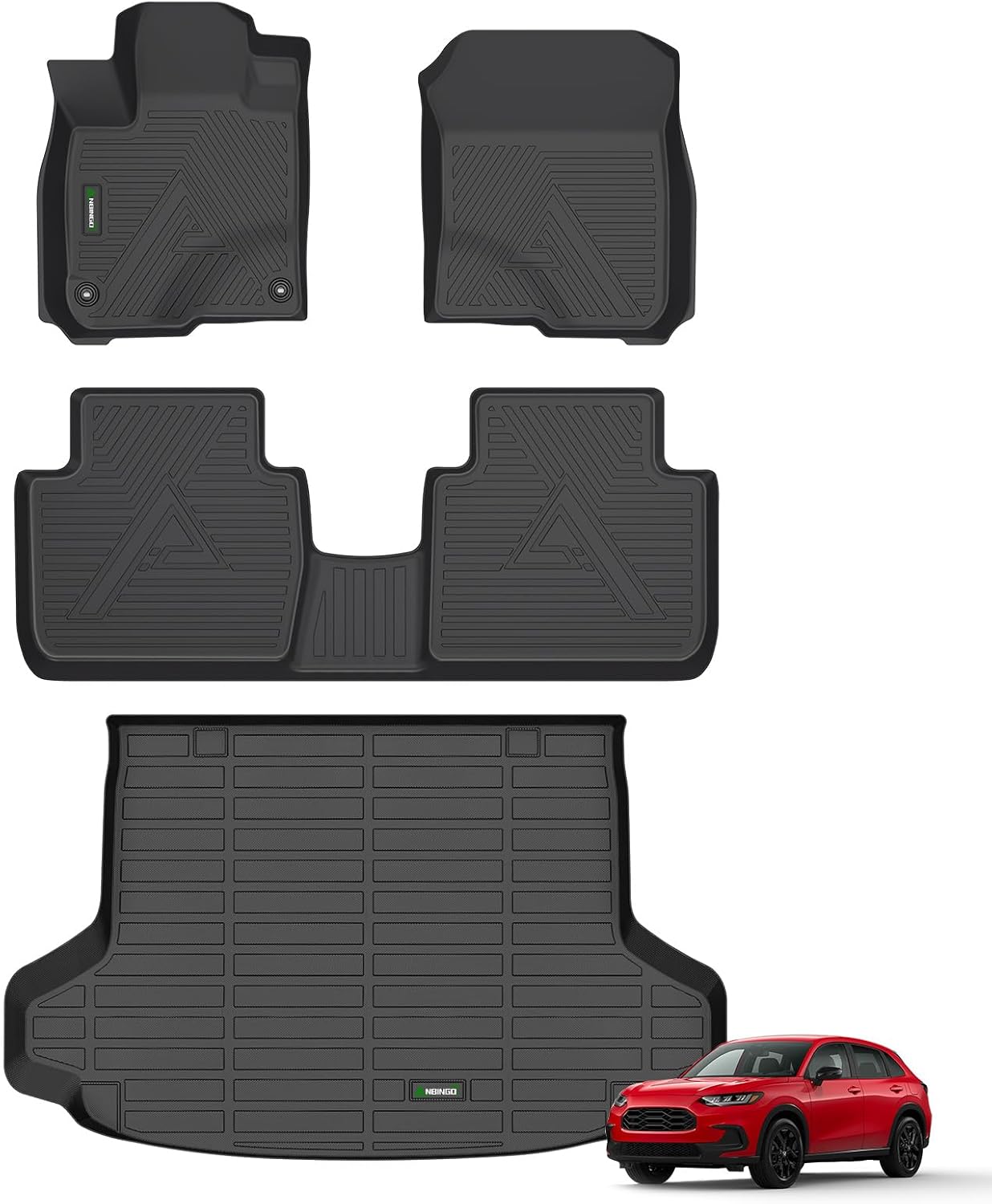 ANBINGO® Floor Mats & Cargo Liner for Honda HRV Hybrid 2023 2024 2025 2026 / HR-V 2023 2024 2025 2026, Custom Fit for LX/Sport/EX-L, All Weather Car Mat - Full Set Accessories, Black
