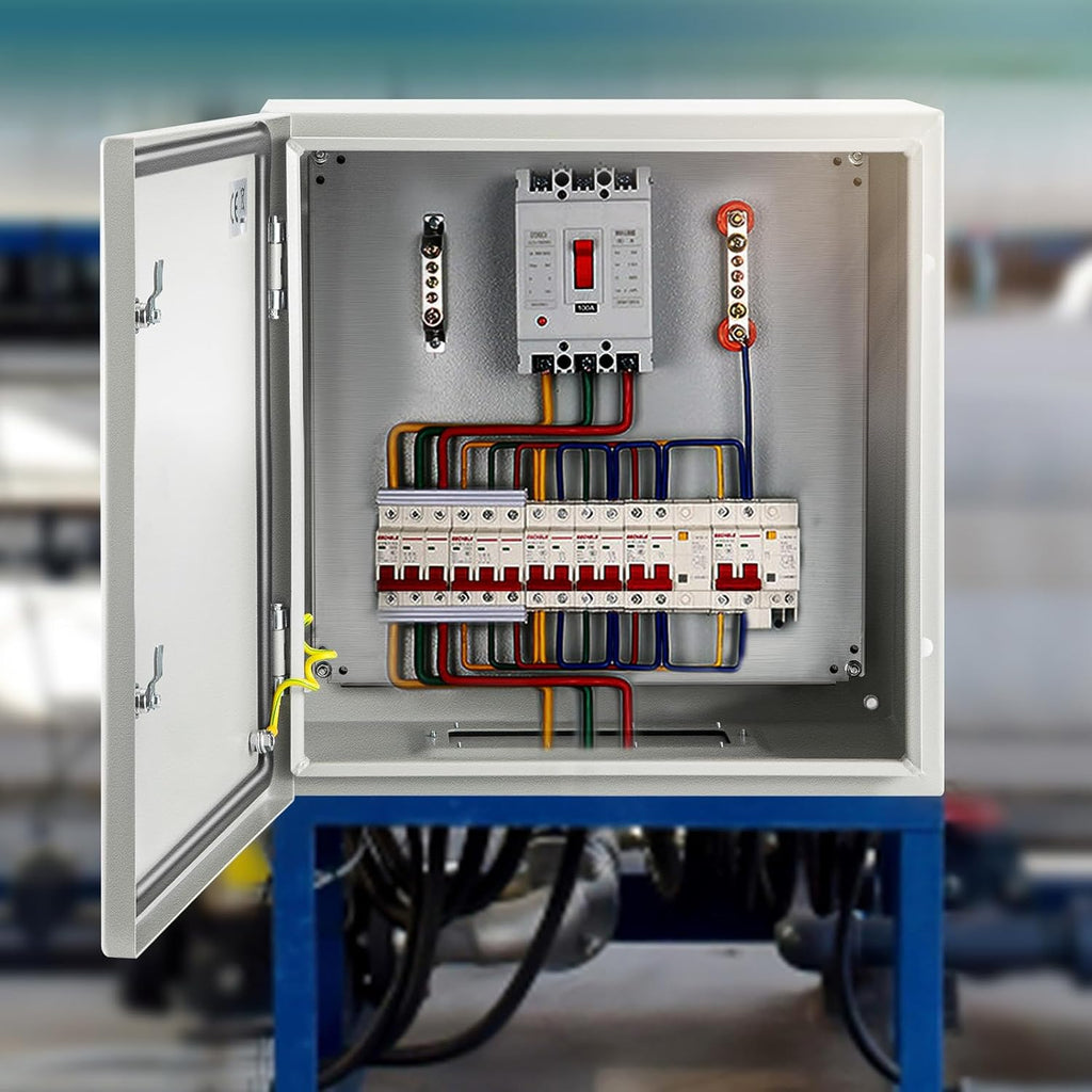 VEVOR NEMA Steel Enclosure, 24 x 24 x 12'' NEMA 4X Steel Electrical Box, IP66 Waterproof & Dustproof, Outdoor/Indoor Electrical Junction Box, with Mounting Plate