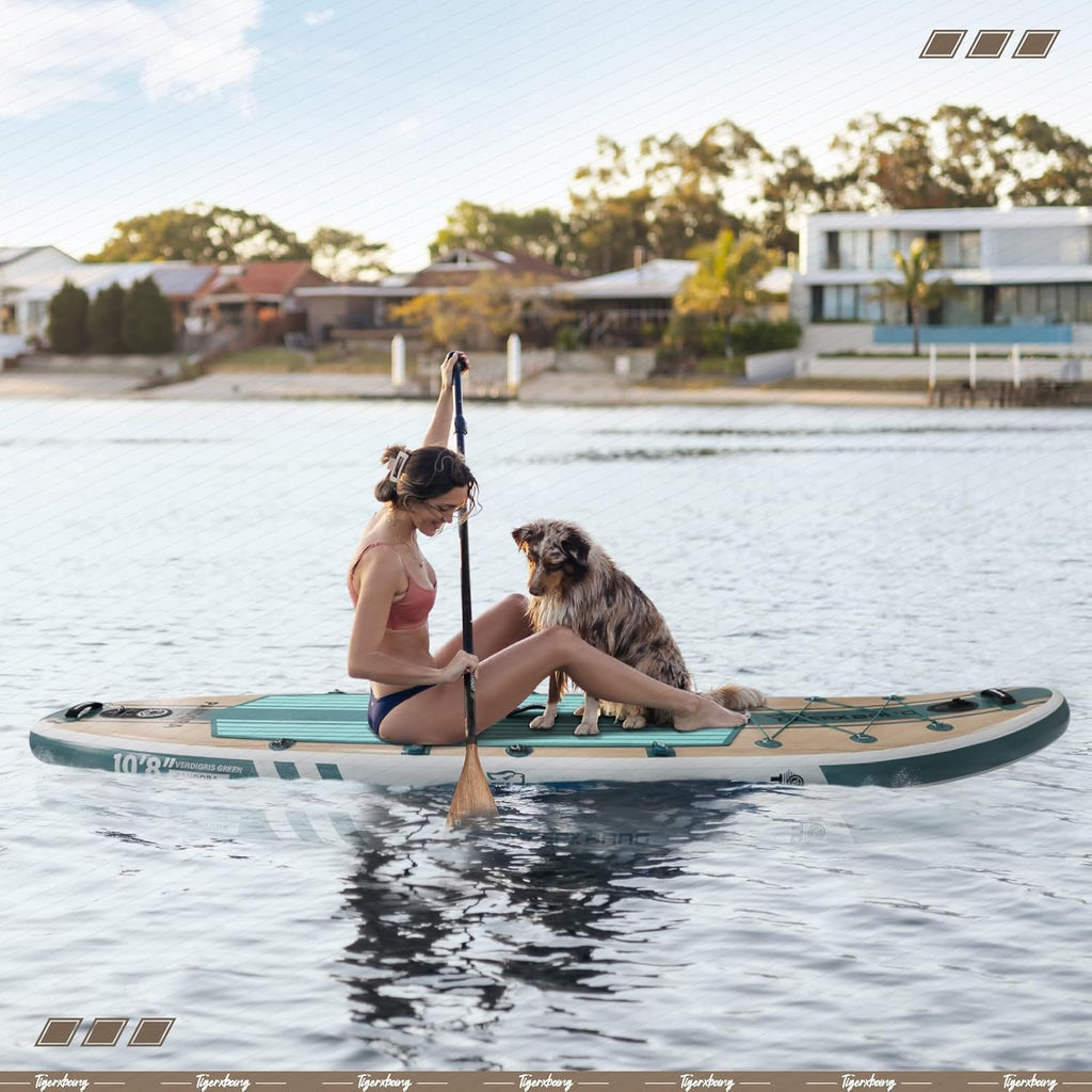 TIGERXBANG Paddle Board, 10.8' Stand Up Paddle Board with Premium Complete Inflatable SUP Accessories, Extra Wide Paddleboards for Adults & Kids-Pandora Collection