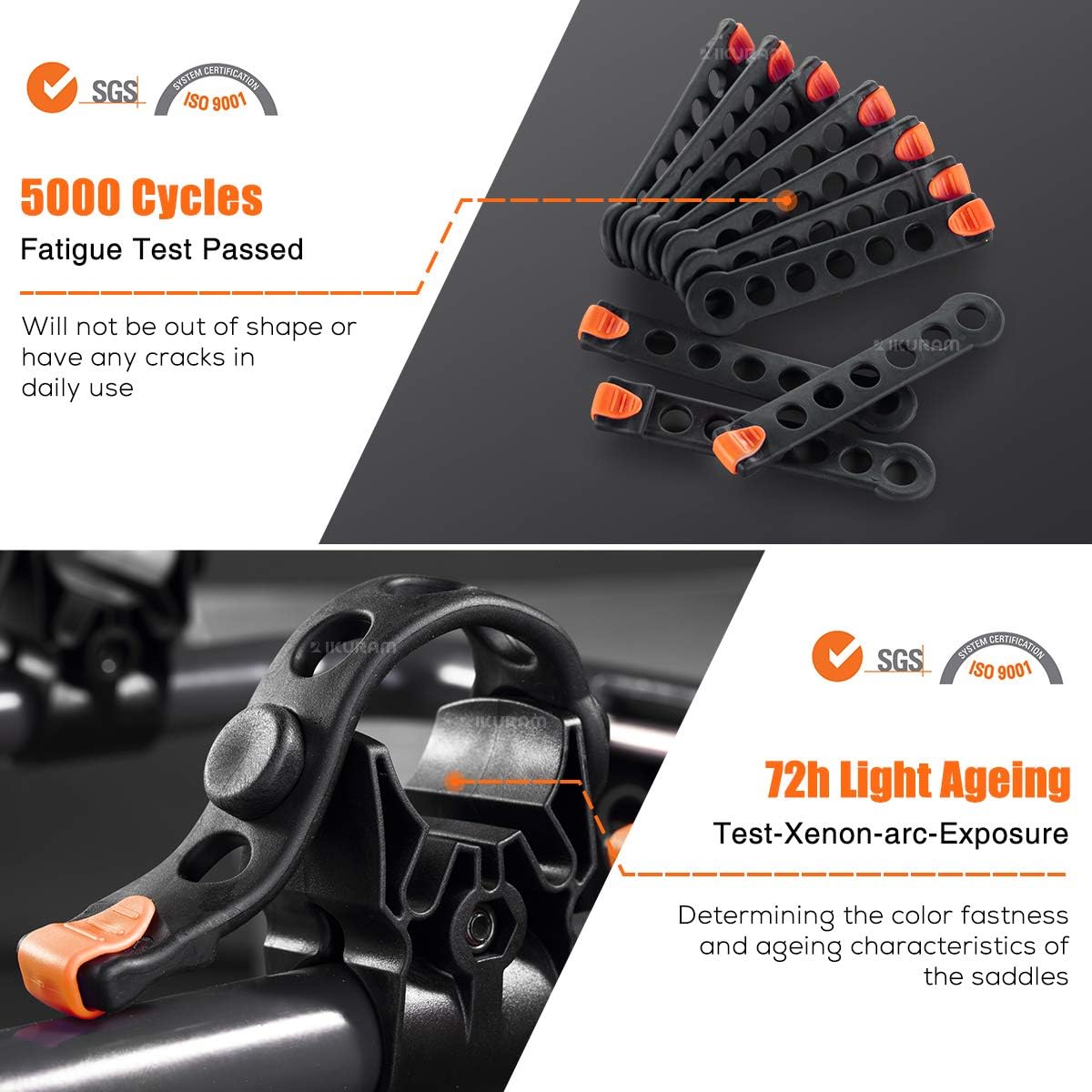 4 Bike Rack Bicycle Carrier Racks Hitch Mount Double Foldable Rack for Cars Truck SUV Fits 2' Receiver, Tie Down Strap, Anti-Rattle Hitch Tightener & Bicycle Cross-bar Adapter for Kid's Bike