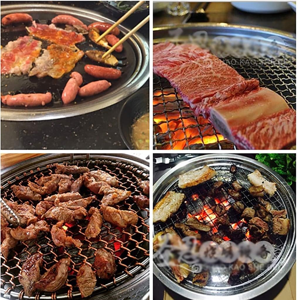 BBQ Barbeque Grills for,Charcoal Grill,BBQ,Indoor and Outdoor Korean Barbecue Grill,Suitable for 5-10 People,34cm (Color : B)