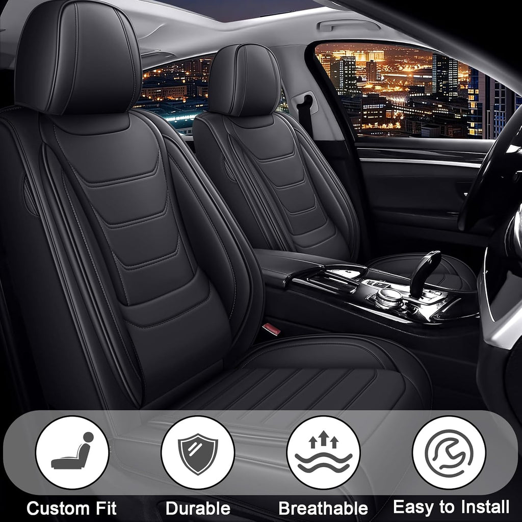 JWLK Seat Covers for Buick Envision 2016-2026, Family Seat Covers for Cars, Non-Slip, Airbag Compatible Vehicle Cushion, Waterproof & Easy-Clean(Standard 2 Seats, Black)