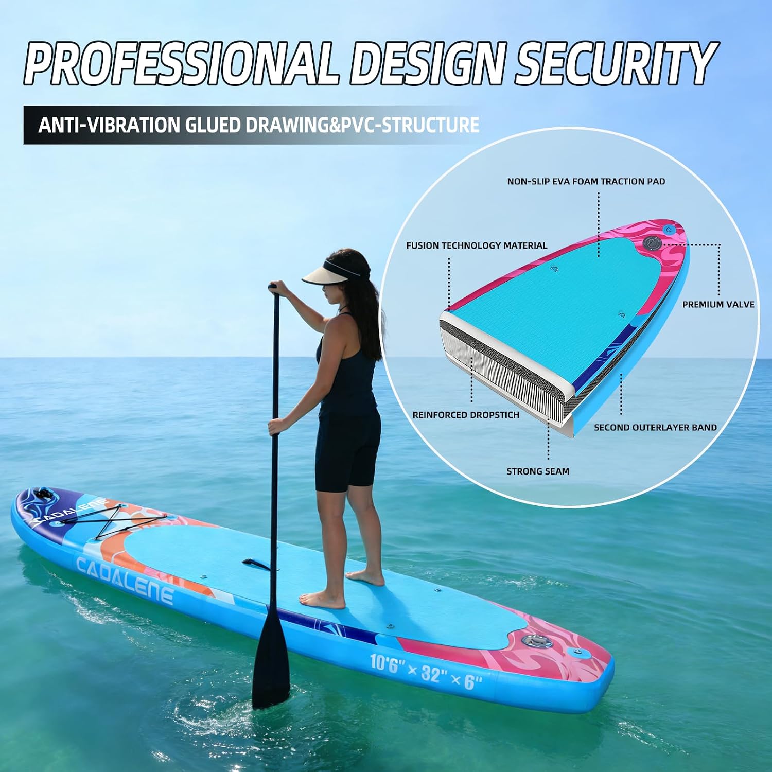 Inflatable Stand Up Paddle Board with SUP Accessories, Anti-Slip EVA Deck, Family-Friendly SUP Boards for Adults & Youth of All Skill Levels, Versatile Yoga Paddle Board
