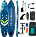 Paddle Boards for Adults, 10'6'/11'/11'6' Inflatable Paddle Board, Super Non Slip Eva, Stand Up Paddle Board with Removable Fins, Adjustable Paddle, Pump, Shoulder Strap, Leash, Standing Boat
