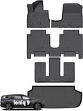 Wayhigh® Floor Mats & Cargo Liner for Hyundai ioniq 9 2026 6-Seats (Slide The Front Center Console Back), All Weather TPE Car Mats Waterproof Heavy Duty, Floor Mats Custom Fit for ioniq 9 Accessories