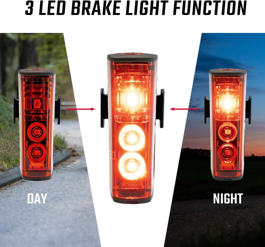 SIGMA Bicycle Light Set Aura 100/Blaze Link (Silicone Holder) Innovative Coupling Function and Automatic Light Adjustment LED Bicycle Light Front with 100 Lux Rear Light with Brake Light Function
