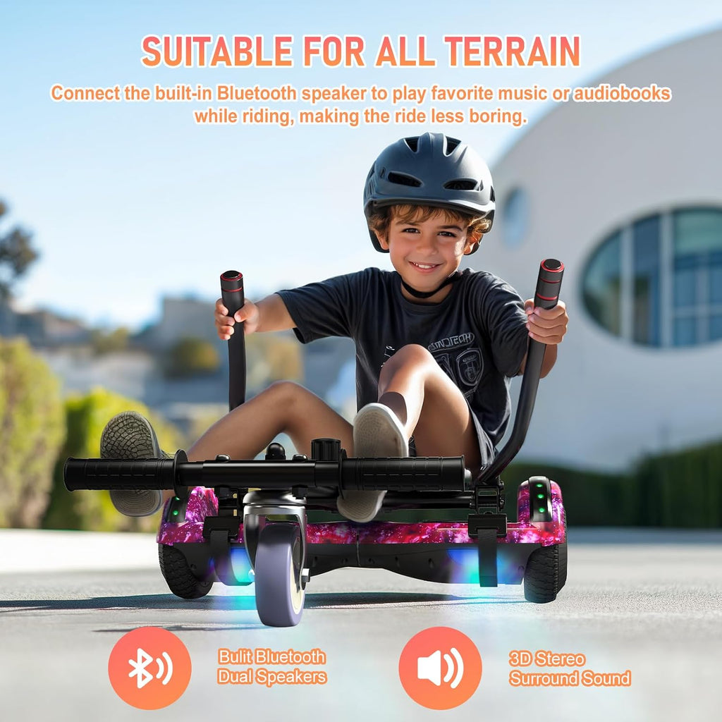 LIEAGLE Hoverboard, 6.5' Self Balancing Scooter Hover Board with Bluetooth Wheels LED Lights for Kids Adults