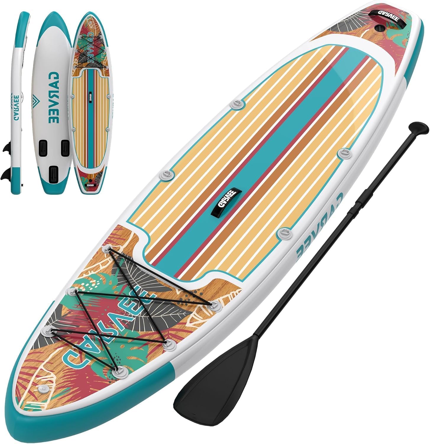 Garvee Inflatable Stand Up Paddle Boards Yoga Board with Premium SUP Paddle Board Accessories, Ultra-Light Wide Stable Design, Non-Slip Comfort Deck for All Skill Levels Youth Adults,10 Ft 6