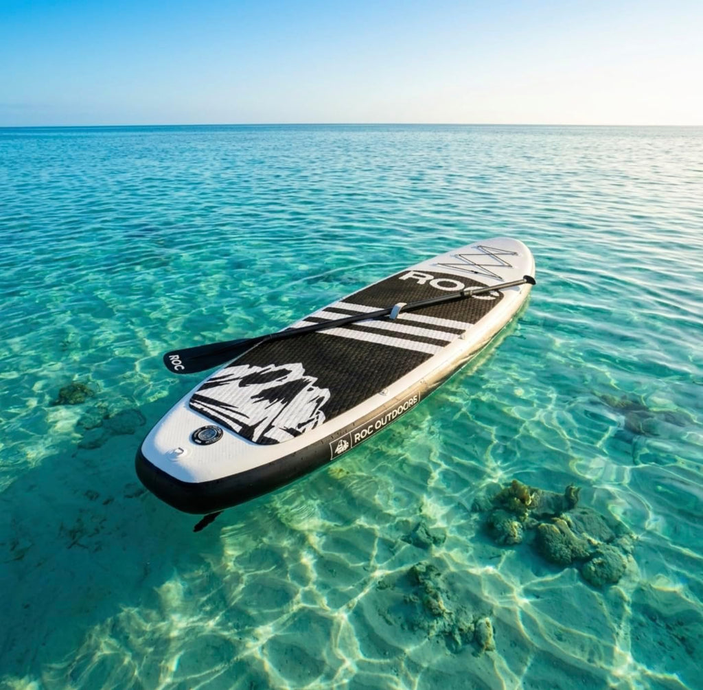 Roc Inflatable Stand Up Paddle Board with Premium SUP Paddle Board Accessories, Wide Stable Design, Non-Slip Comfort Deck for Youth & Adults