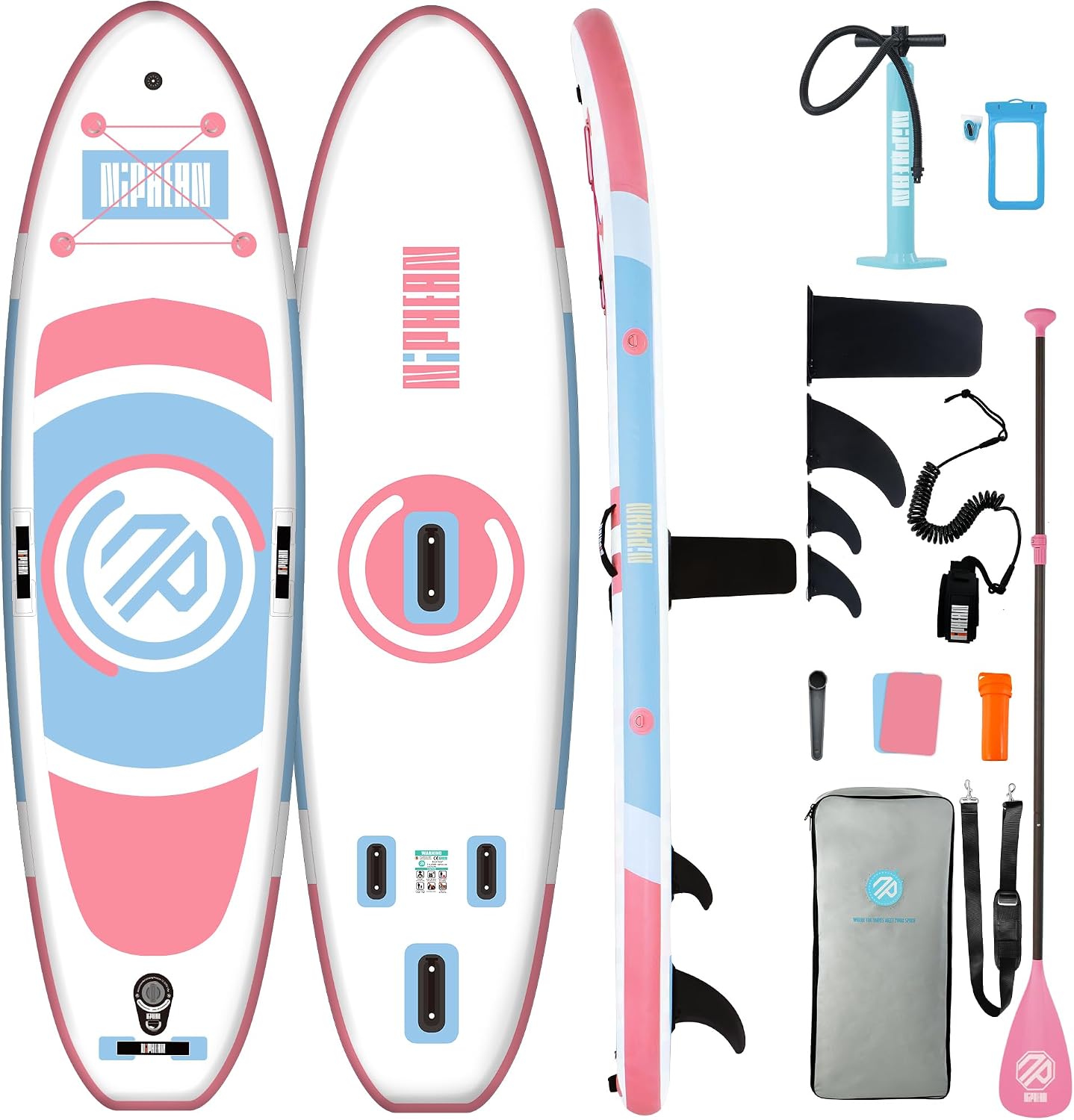 Niphean（Ultra-Light） Inflatable Paddle Board with StabilTrac Fin and Durable SUP Accessories, 10' Stand Up Paddle Boards for Adults & Youth, Versatile Yoga Paddle Board, Gift Ideas